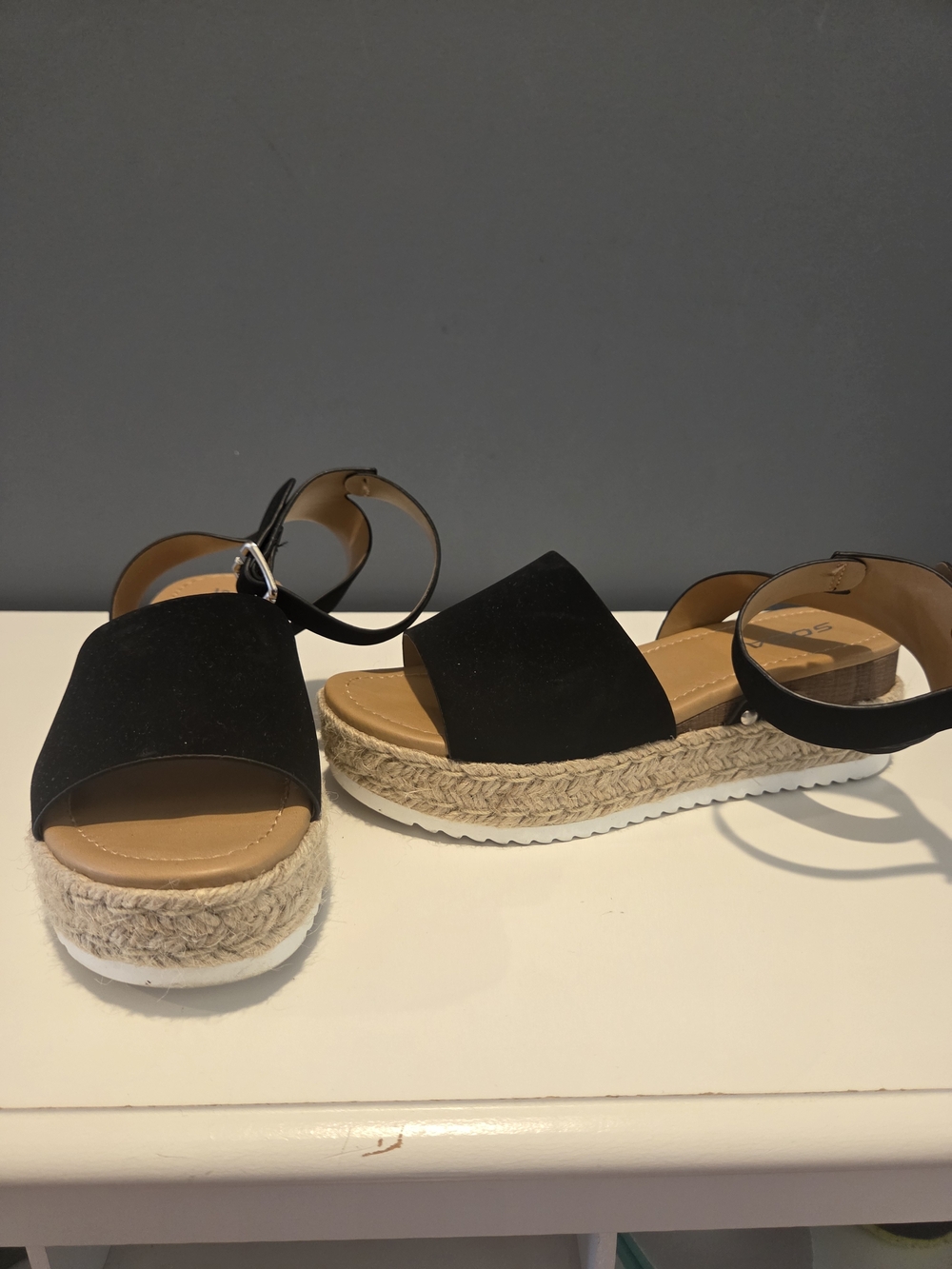 Women’s Black Espadrille Platform Sandals